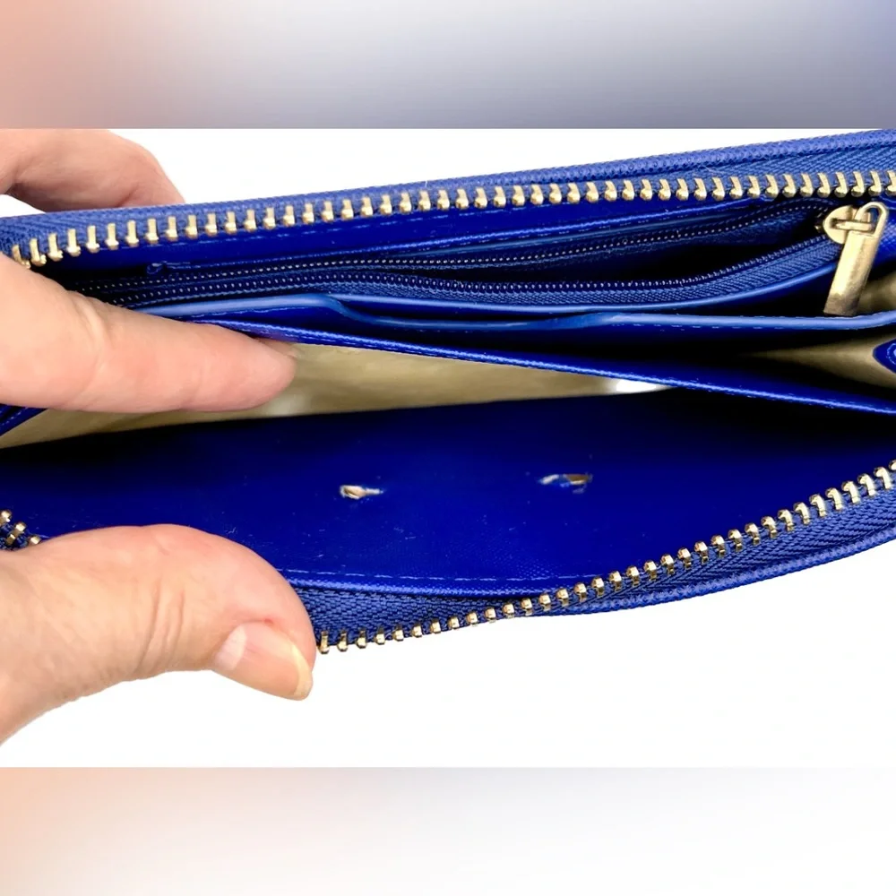 Beautiful Kate Spade ♠️ Cameron Street Stacy Bifold Wallet Dark Blue, Excel Cond - Picture 12 of 12